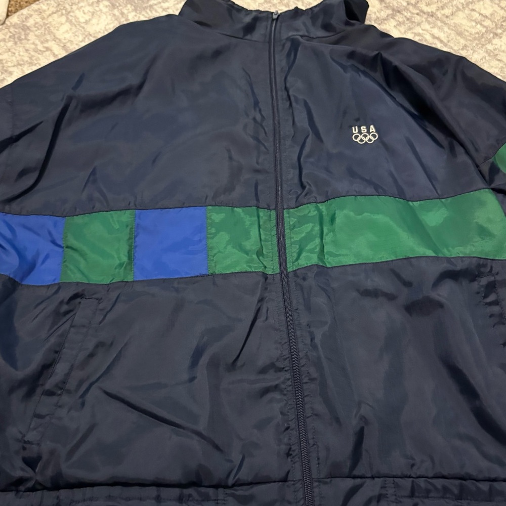 Vintage USA Olympic Navy and Green Jacket size large